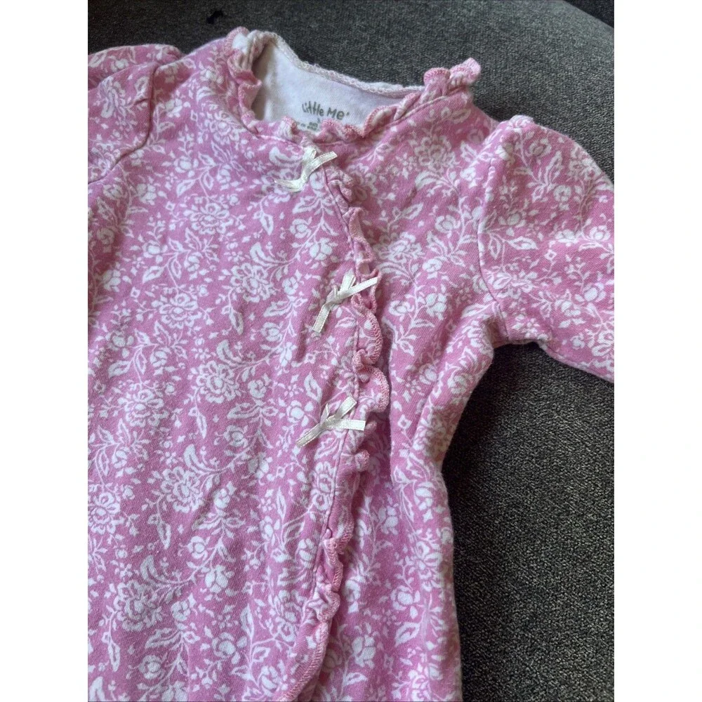 Little Me pink Ruffle Footie Bamboo‎ 3m